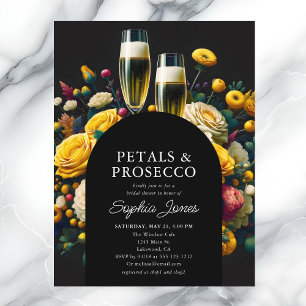 Vibrant Flowers Petals Prosecco Bridal Shower Postcard
