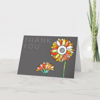 Vibrant flowers thank you card