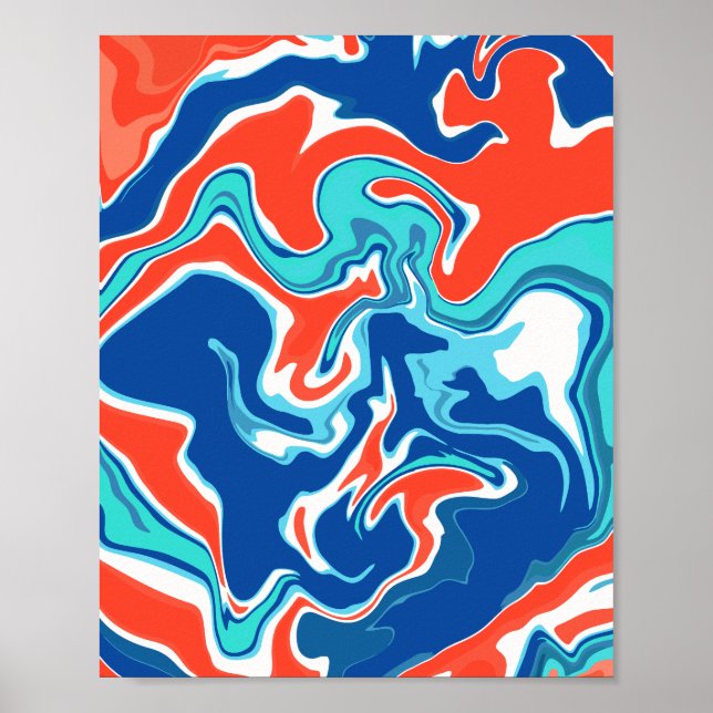 Vibrant Fluid Abstract Art Poster (Front)