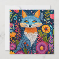Vibrant Fox Dot Art Amidst Lush Flora