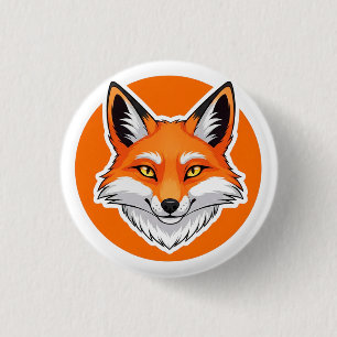 Vibrant Fox Head 3 Cm Round Badge