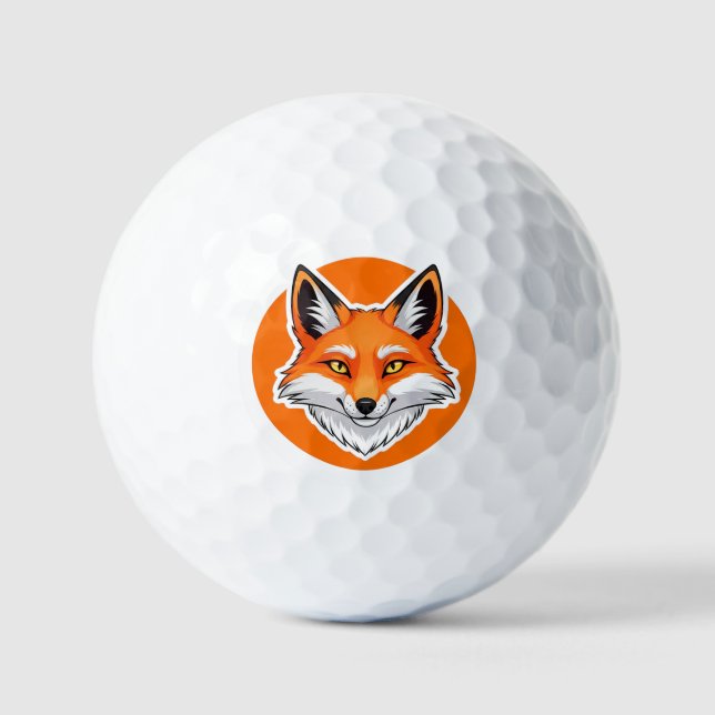 Vibrant Fox Head Golf Balls (Front)