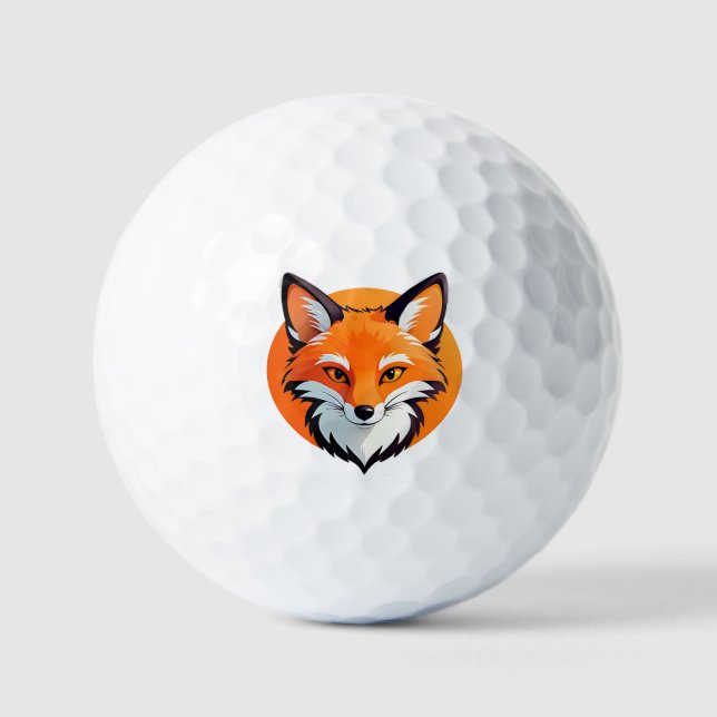 Vibrant Fox Head Golf Balls (Front)