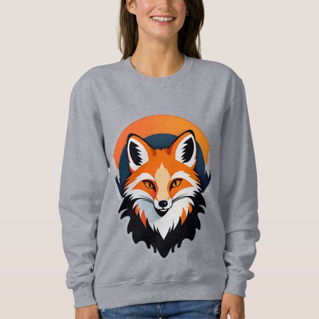 Vibrant Fox Head Sweatshirt (Front)