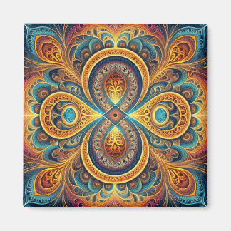 Vibrant Fractal Art Magnet