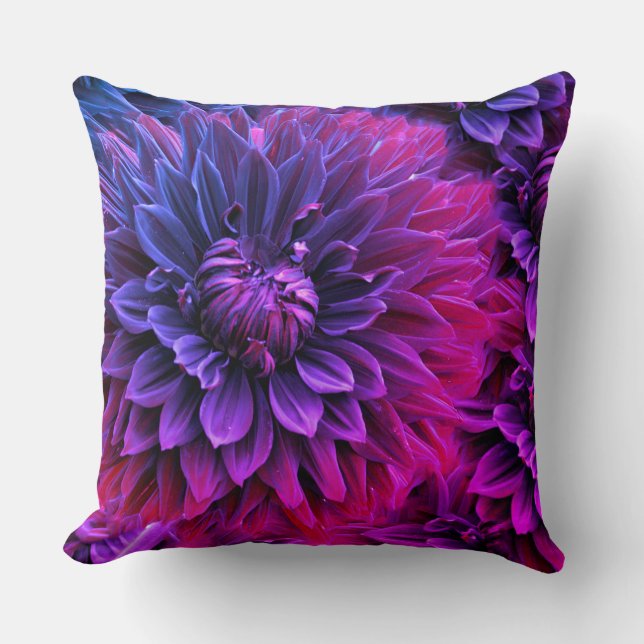 Vibrant Fractal Blossom Art Cushion (Front)