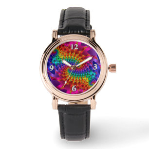 Vibrant Fractal Dragons Watch