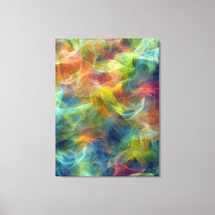 Vibrant Fractal Nebula Swirl Energy Canvas Print