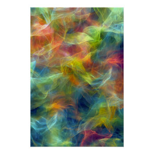 Vibrant Fractal Nebula Swirl Energy Poster