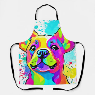 Vibrant Frenchie Bulldog Puppy Art Apron