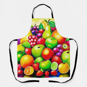 Vibrant Fruit Medley Art Apron