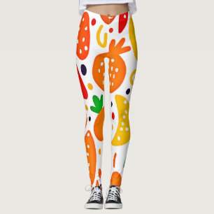 Vibrant Fruit Pattern Leggings