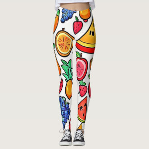Vibrant Fruit Pattern Leggings