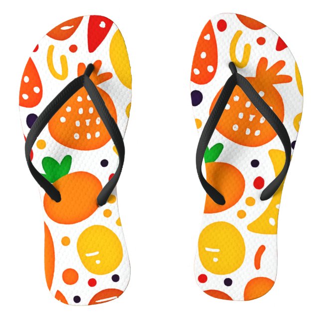 Vibrant Fruit Pattern Thongs (Footbed)