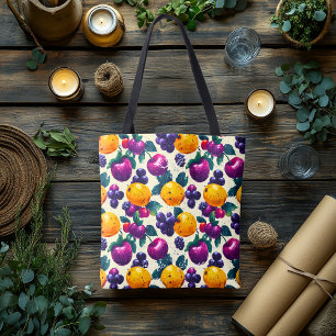 Vibrant Fruit with Grapes, Apples  and Oranges  Tote Bag