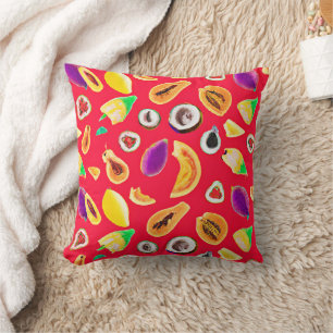 Vibrant Fruity Delight Pattern Cushion