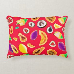 Vibrant Fruity Delight Pattern Decorative Cushion