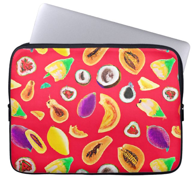 Vibrant Fruity Delight Pattern Laptop Sleeve (Front)