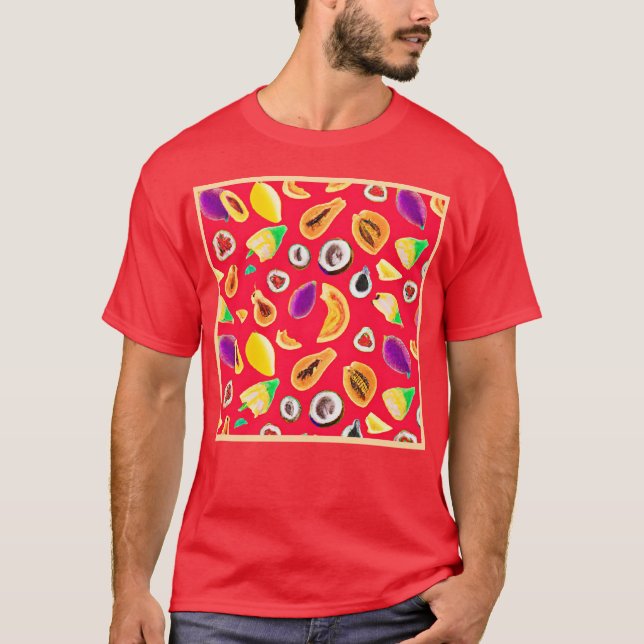 Vibrant Fruity Delight Pattern T-Shirt (Front)
