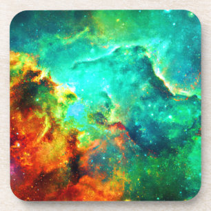 Vibrant Galaxy Canvas Art Coaster