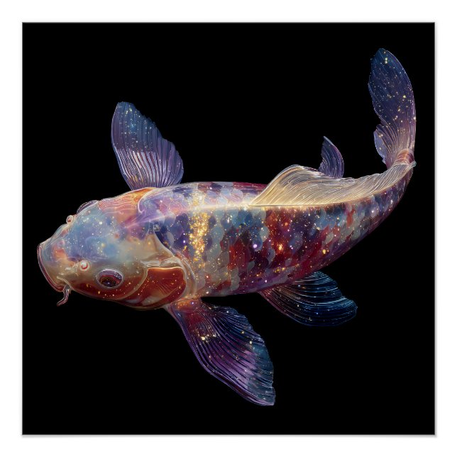 Vibrant Galaxy Koi Poster (Front)