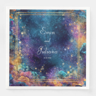 Vibrant Galaxy Wedding Napkins