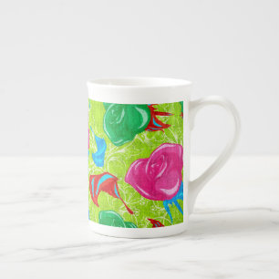 Vibrant Garden Bloom Bone China Mug