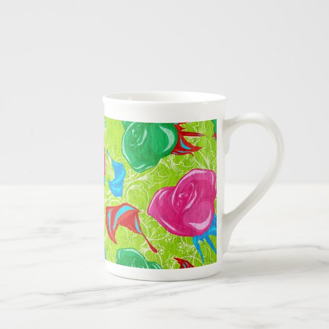 Vibrant Garden Bloom Bone China Mug (Right)