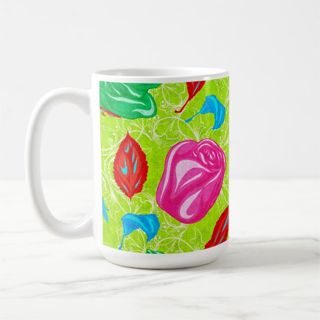 Vibrant Garden Bloom Coffee Mug (Left)