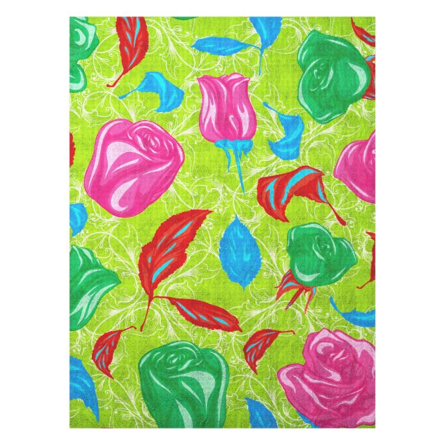 Vibrant Garden Bloom Tablecloth (Front)