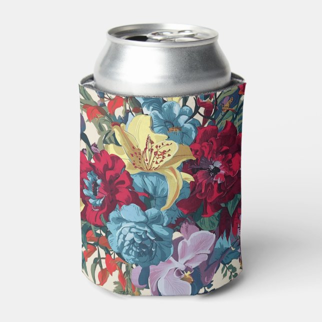 Vibrant garden blooms colourful vintage flowers can cooler (Can Front)
