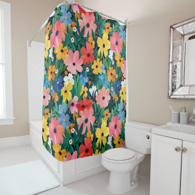 Vibrant Garden Shower Curtain (In Situ)