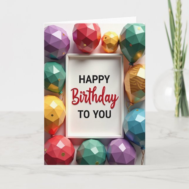 Vibrant Gemstone Birthday Card (Front)