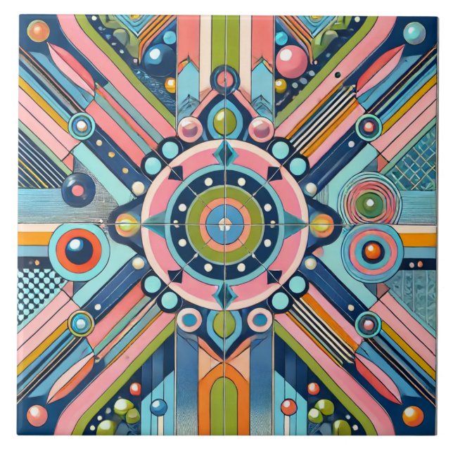 Vibrant Gen Z Geometric Tile (Front)