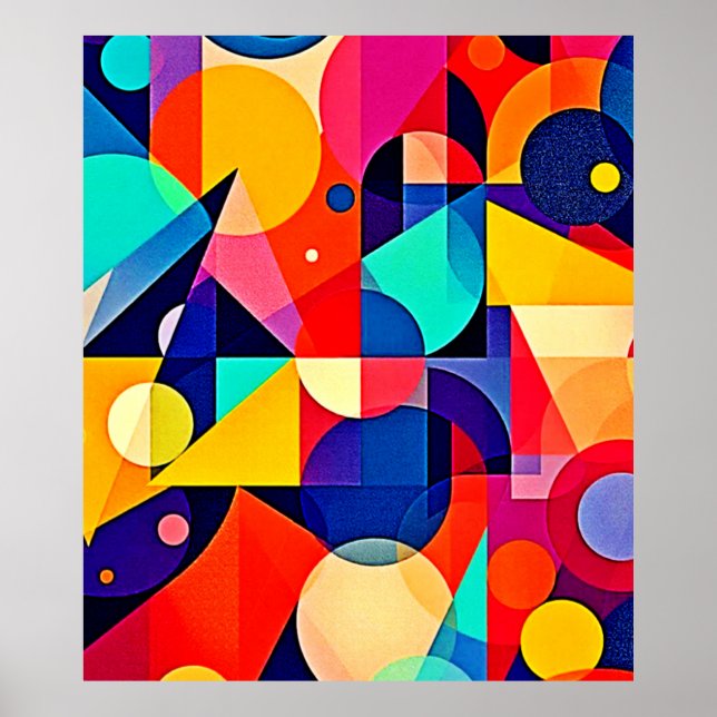 Vibrant Geometric Abstract Art Poster (Front)