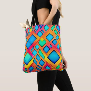 Vibrant Geometric Abstract Art Tote Bag
