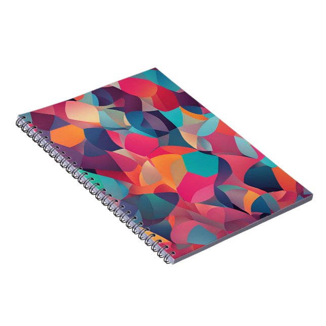 Vibrant Geometric Abstract cover Art Notebook (Right Side)