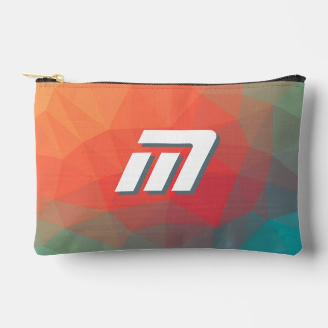 Vibrant Geometric Abstract Custom Initial  Accessory Pouch (Front)
