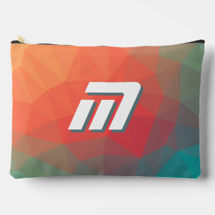Vibrant Geometric Abstract Custom Initial Accessory Pouch