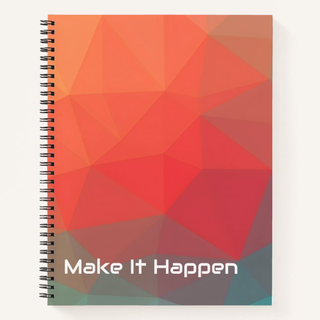 Vibrant Geometric Abstract Custom Monogram  Notebook (Front)