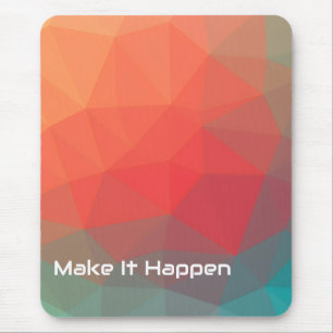 Vibrant Geometric Abstract Custom Monogram Sporty Mouse Pad