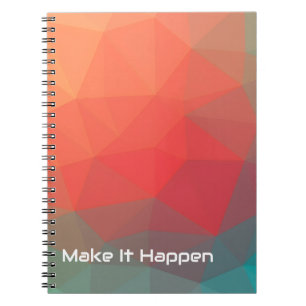 Vibrant Geometric Abstract Custom Photo Monogram Notebook