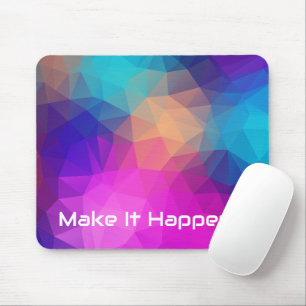 Vibrant Geometric Abstract Custom Quote Sporty Mouse Pad