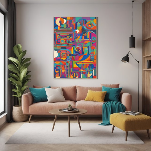 Vibrant Geometric Abstract Modern Colourful Art Poster (Creator Uploaded)
