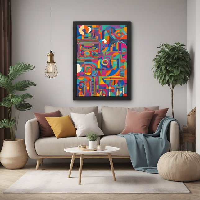 Vibrant Geometric Abstract Modern Colourful Art Poster (Creator Uploaded)