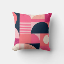 Vibrant Geometric Abstract Pattern with Pink Navy