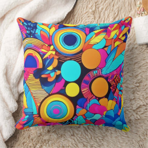 Vibrant Geometric Abstract Patterns Cushion