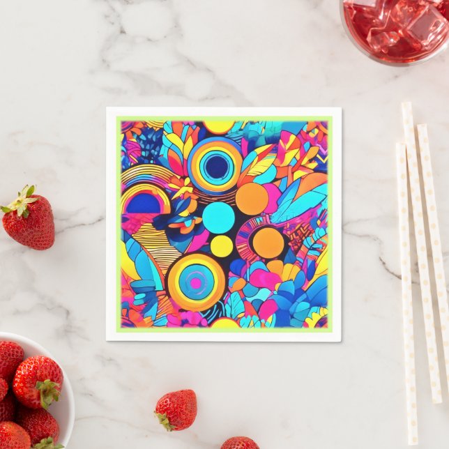 Vibrant Geometric Abstract Patterns Napkin (Insitu)