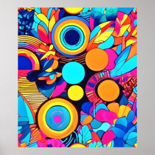 Vibrant Geometric Abstract Patterns Poster