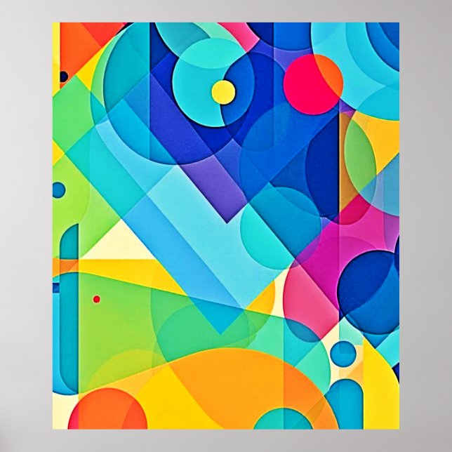 Vibrant Geometric Abstract Poster (Front)